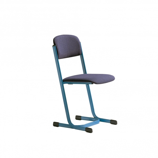 Lehrerstuhl, mit Sitz- und Rückenpolster, Doppel-U-Fuß, Sitzhöhe: 46 cm 